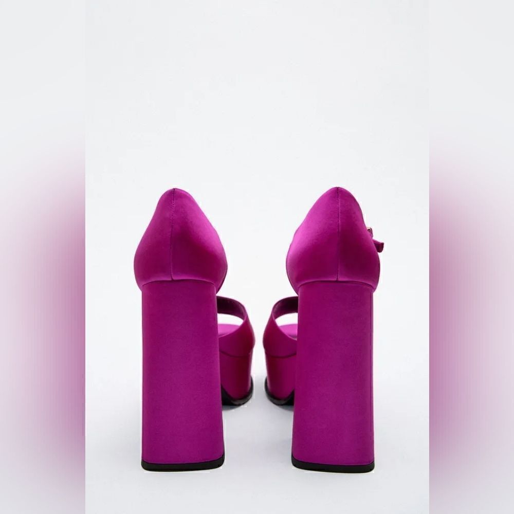 ZARA PLATFORM FUCHSIA HEELS - Picture 5 of 7